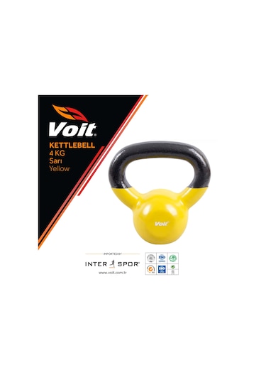 Voit Vinyl Kettlebell 4 KG  Sarı