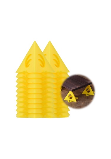 Qingmipy Plastik Triangular Boya Ayakları, Ahşap İşleri Ve Dekorasyon Projeleri İçin Sabit Taşıma, 20 Adet Sarı Renkli Stoklanabilir Destek Aparatı