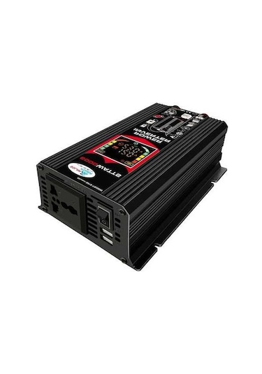 Besthome1 12v-220v 6000w Araç Güç Çevirici, Lcd Ekranlı, Çift Usb, Siyah