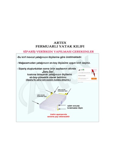 Artex 80X160 Fermuarlı Yatak Kılıfı Yatak Koruyucusu Yatak Örtüsü Nevresim
