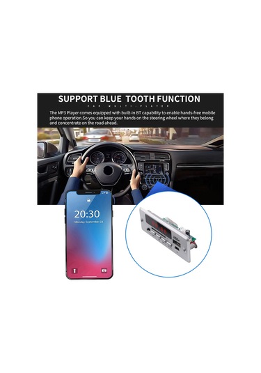 Bluetooth 5.0 Mp3 Dekoder Kurulu 12v Ses Modülü Araba Mp3 Çalar Müzik Hoparlörü Combo Package