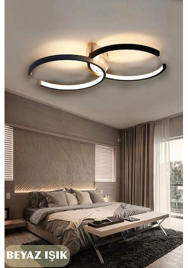 Hol,antre,yatak Odası,çocuk Odası İçin Modern Ledli Avize Siyah