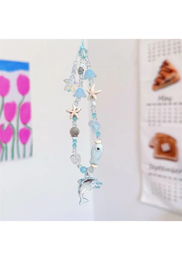 Snapbuy Yunus Mavi Balık Charm Bilezik & Anahtarlık - İphone Uyumlu Aksesuarı