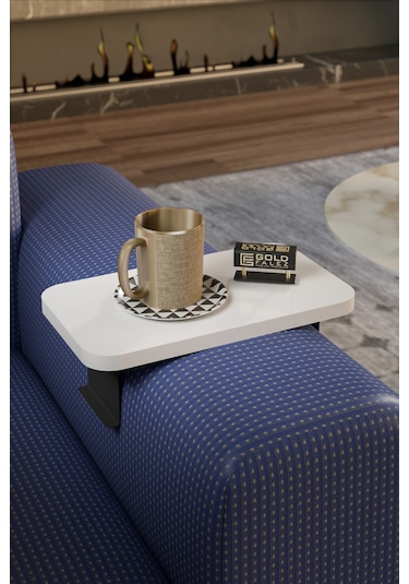 Zigon Sehpa Yan Sehpa Ayarlanabilir Tepsi Dikdörtgen Dekoratif Modern Yatay Dikey Koltuk Sehpası Beyaz Beyaz