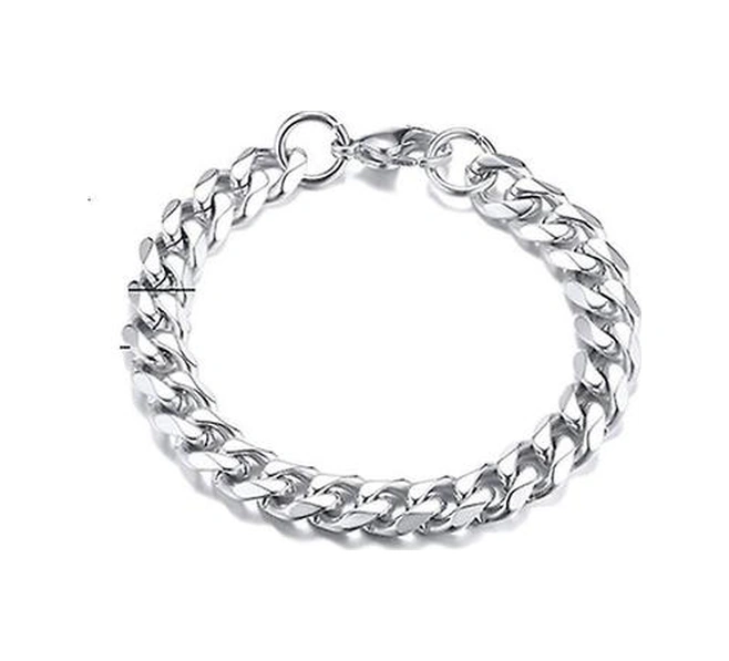 Curb Küba Link Zinciri Paslanmaz Çelik Bilezikler 23 Cm 9 İnç Altın - Gümüş