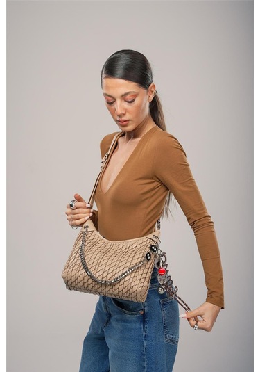 Ççs Kadın 17802 Omuz Çantası Bej