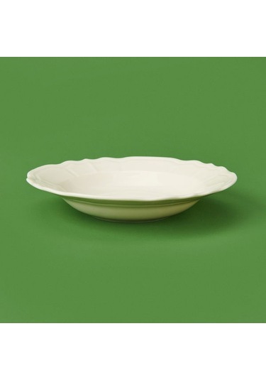 Tulu Porselen Tiffany Yemek Tabağı - Krem - 21 Cm Krem