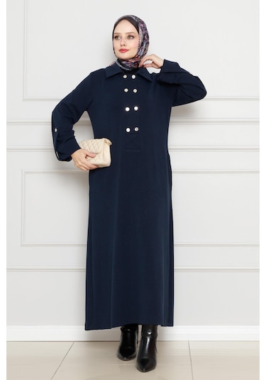 Cırt Cırtlı Oysho Elbise-lacivert-4484 Lacivert