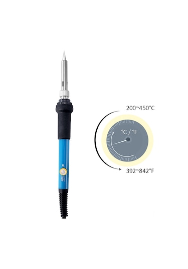 Xindoker 220v 60w Sıcaklık Ayarlanabilir Kaynak Demiri 200-450 C + 5 Adet Değiştirme Ucu - Elektrik Tamiri Ve Dıy İçin Küçük Euro Standartı