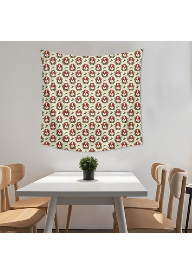 Noel Desenli 50x50 İnç Kare Duvar Halısı, Oturma Odası, Yatak Odası Ve Genç Odası İçin-a160