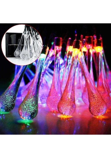 Sge Teknoloji Güneş Enerjili Su Damlası 30 Led Rgb Çok Renkli Sol