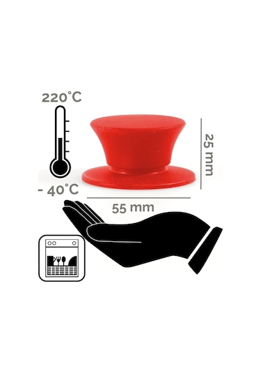 Silikon Sağlam Tencere Kapağı Sapı, Gri, 2'li Paket B