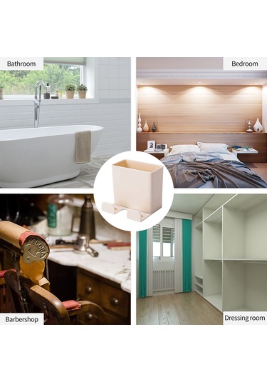 Qingmipy Abs Malzeme Duvarlı Organizatör - Deliksiz Montajlı, Uzaktan Kumanda, Telefon, Anahtar Ve Makyaj Ürünleri İçin, Bej Renk Diğer