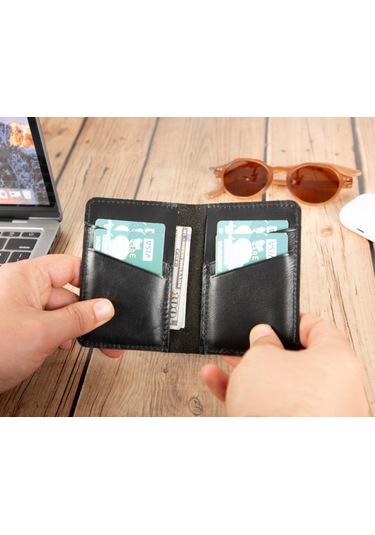 Enrico Slim Deri Kartlık Rst1 Parlak Siyah