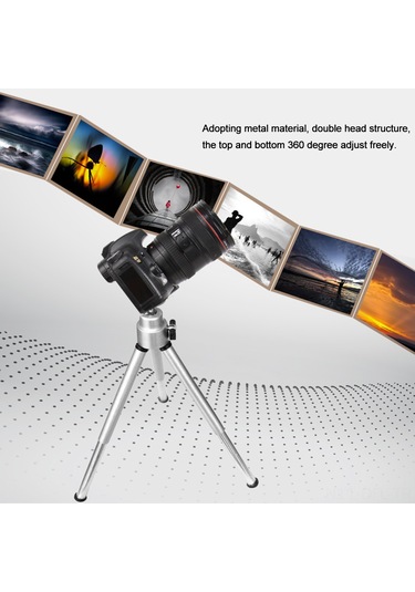 Dofolink Alüminyum Gümüş Mini Tripod: 360 Ayar, Kaymazsız Ayaklar, Esnek Bacaklı - Kameralar Ve Mini Projektörler İçin Taşınabilir Tutucu