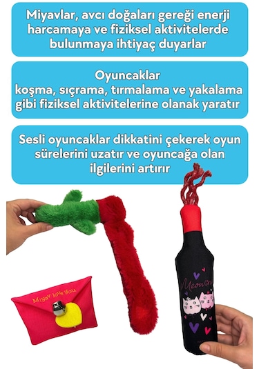 Miyav Love You Peluş Kedi Oyuncak Seti