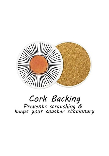 İçecekler İçin 6'lı Bardak Altlığı Seti Emici Yuvarlak Seramik Taş Bardak Altlığı Çok Renkli