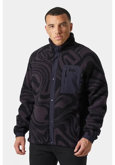 Helly Hansen Erkek Panorama Printed Pile Snap Mont Siyah