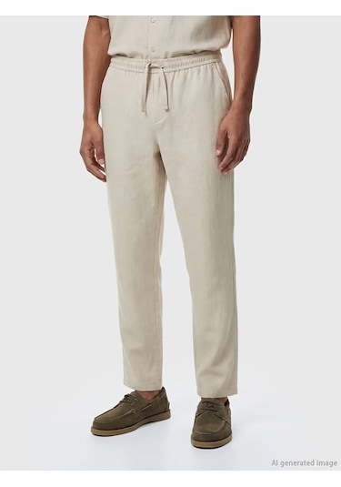 Lc Waikiki Bej Regular Fit Keten Görünümlü Erkek Pantolon