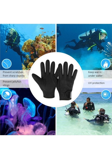 Neopren Kaymaz Dalış Yüzme Sörf Yelken Kayak Eldiveni 1.5Mm Siyah