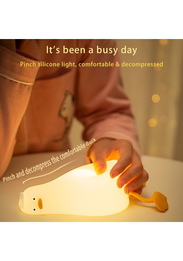 Springsun Yumuşak Silikon Led Gece Lambası, Usb Şarjlı, 4-10 Saat Kullanim Süresi, Yaratıcı Ördek Modeli Diğer