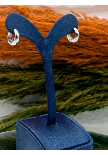 925 Ayar Gümüş Kalemli Spor Halka Modeli Popüler Kadın Küpe Gümüş