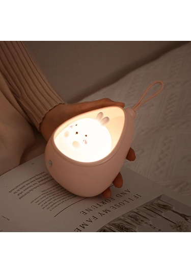Homyl Sevimli Led Gece Lambası Masa Kabine Işık Usb Pembe Pembe
