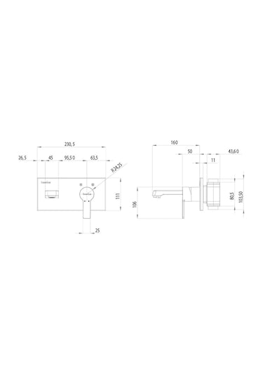 Teska Quasar Krom Ankastre Lavabo Bataryası
