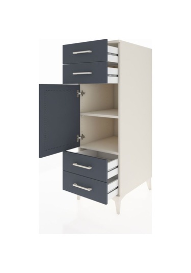 Kronos Dolap 2 Raflı 4 Çekmeceli Tek Kapaklı 44x59x134 Aytaşı-antrasit Aytası