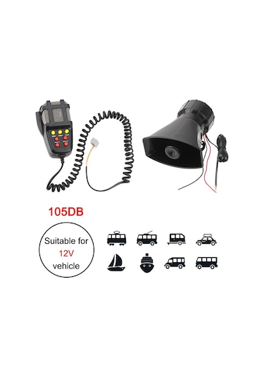 7 Sesli 100w Siren Mikrofonlu