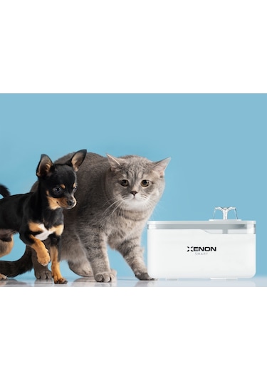 Xenon Smart Akıllı Otomatik Kedi Su Şelalesi, Led Işıklı Ultra Sessiz Beyaz Su Pınarı (X8650)