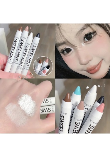 Beyaz Eyeliner Parlak Glitter Göz Farı Sopa Eyeliner Kalem 13 Renk Mat Mavi Mor M07 Pearl Gold-1.8g 01