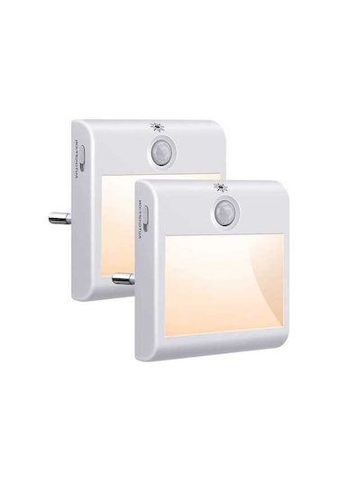 Novahub Tcherchı 2'li Hareket Sensörlü Priz Gece Lambası Led, Yüksek Kalite Ve Kullanışlı Beyaz