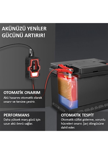 Kobb Kbs1a 6v/12v 30ah Akıllı Akü Şarj Ve Akü Bakım / Desülfatör