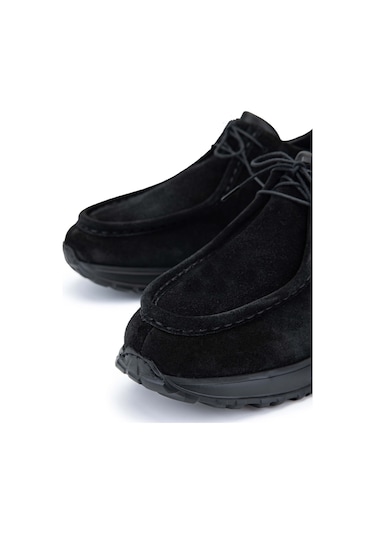 Tamer Tanca Erkek Hakiki Deri Siyah Süet Casual Ayakkabı 537 3434 Erk Ayk Y24 Sıyah Suet Siyah