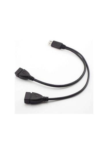 Usb Erkek - Çift Usb 3.0 Dişi Ekstra Güç Veri Y Uzatma Kablosu Hat Teli Konektörü Güç Kaynağı Mobil Cihazlar İçin