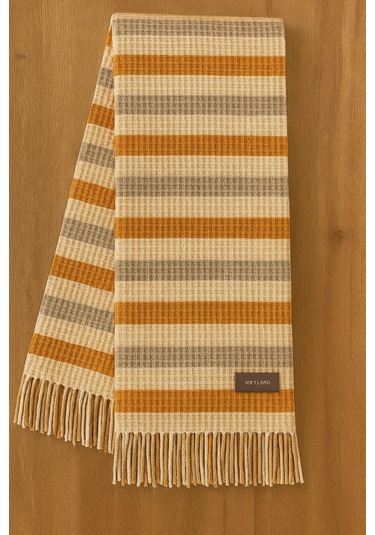 Dinarsu Cozy Life Tv Battaniyesi Beyaz - Turuncu