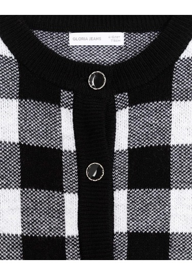 Gloria Jeans Jakarlı Kareli Kardigan 431105102 Siyah