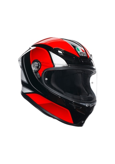 Agv K6 S Karve Matt Black White Red Configuration Kapalı Kask Kırmızı
