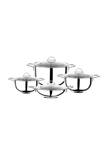 Harmony 8 Parça Çelik Tencere Seti Gümüş