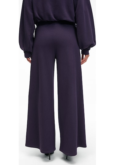 Grimelange ORMIRA Kadın Oversize Fit Yanları Cepli Lastikli Bel Mor Eşofman Altı