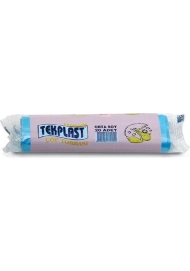 Tekplast Orta Boy Çöp Torbası 20'li 55 x 60 CM