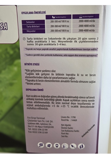 Furot Sa Deniz Yosunu Ve Amino Asit İçerikli Sıvı Gübre