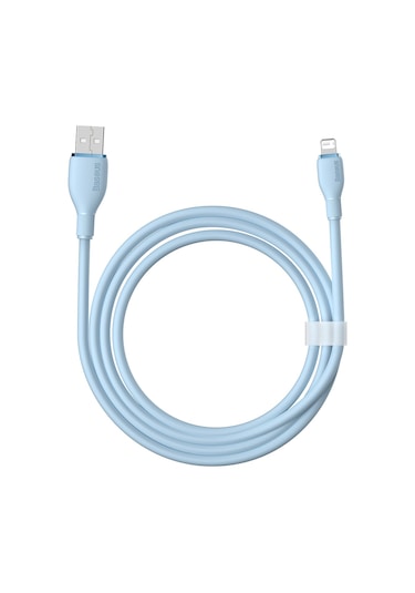 Baseus Puding Serisi 2.4a Usb - 8 Pin Hızlı Şarj Veri Kablosu, Uzunluk: 1.2m Mavi