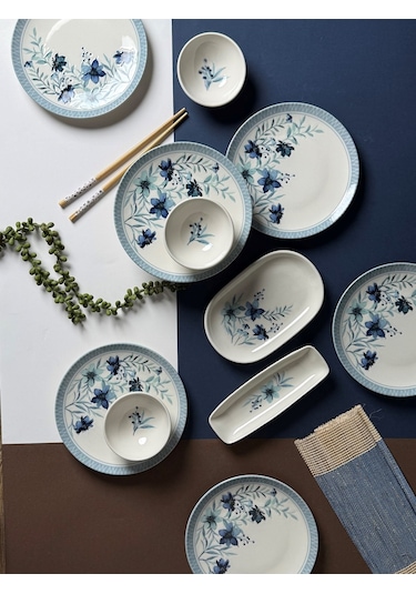 Tabak Evi Azur Kahvaltı Takımı 6 Kişilik 14 Parça Tvl14khprs1156 Çok Renkli