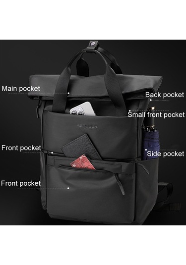 Sones Wepower Büyük Kapasiteli Pilet Çanta Kısa Seyahat Sırt Çantası Hafif Günlük Bilgisayar Çantası Gri