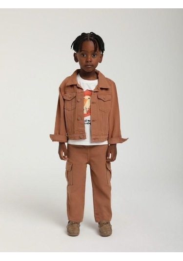 Erkek Çocuk Cepli Gömlek Ceket-15599 Kahverengi
