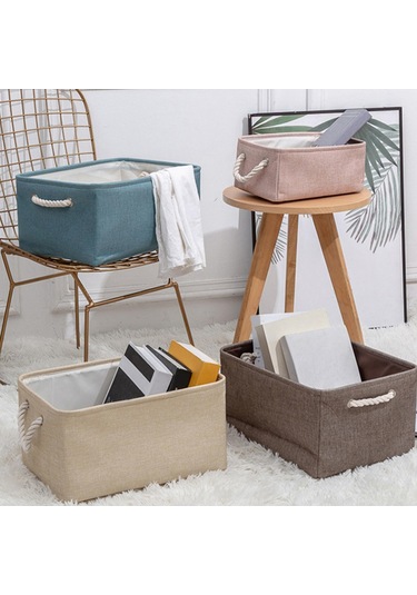 Magideal Suntek Katlanabilir Su Geçirmez Kumaş Saklama Sepeti Pembe S