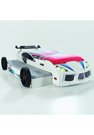 Setaymobilya Yavrulu Arabalı Yatak + 2 Adet Ortopedik Yatak Beyaz