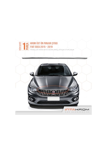 intakrom Fiat Egea Krom Üst Ön Panjur Çıtası 2015 - 2019 - Hb - Sd N11.4500